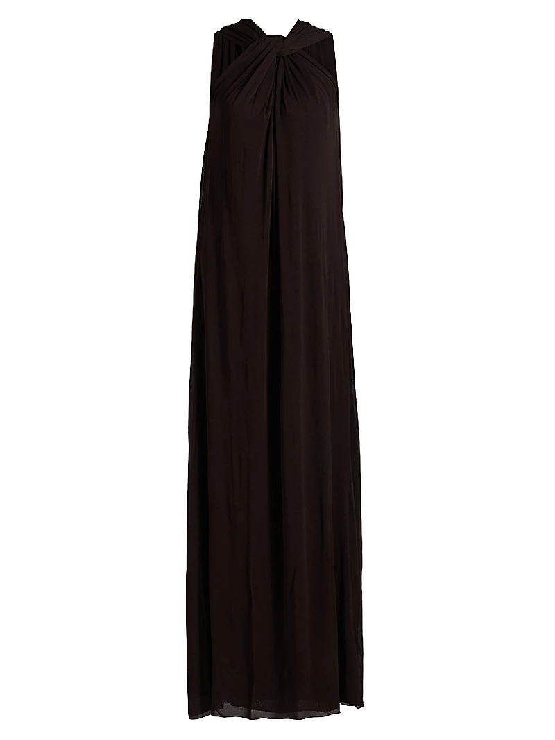 Knotted Cape-Back Gown