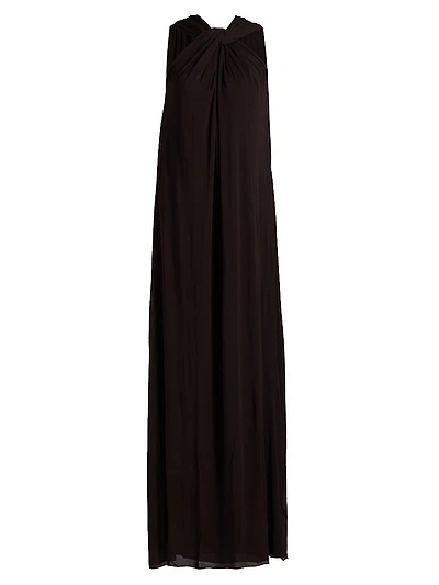 Knotted Cape-Back Gown