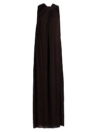 Knotted Cape-Back Gown