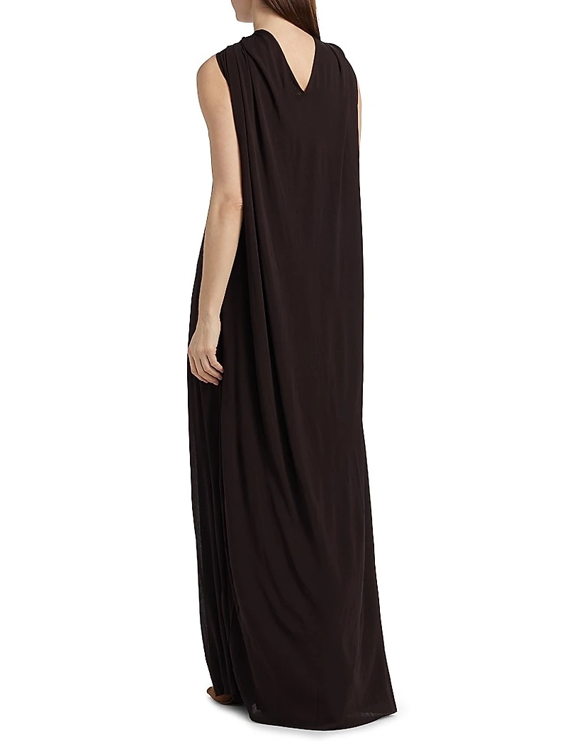 Knotted Cape-Back Gown