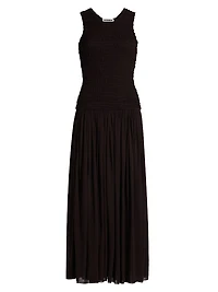 Smocked Drop-Waist Maxi Dress