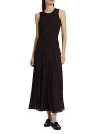 Smocked Drop-Waist Maxi Dress