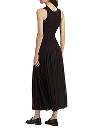 Smocked Drop-Waist Maxi Dress