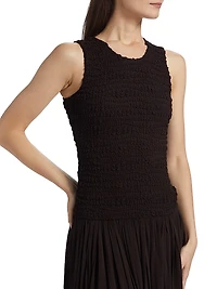 Smocked Drop-Waist Maxi Dress