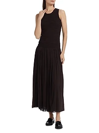 Smocked Drop-Waist Maxi Dress