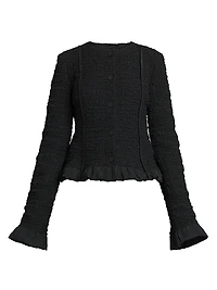 Smocked Fitted Frill Jacket