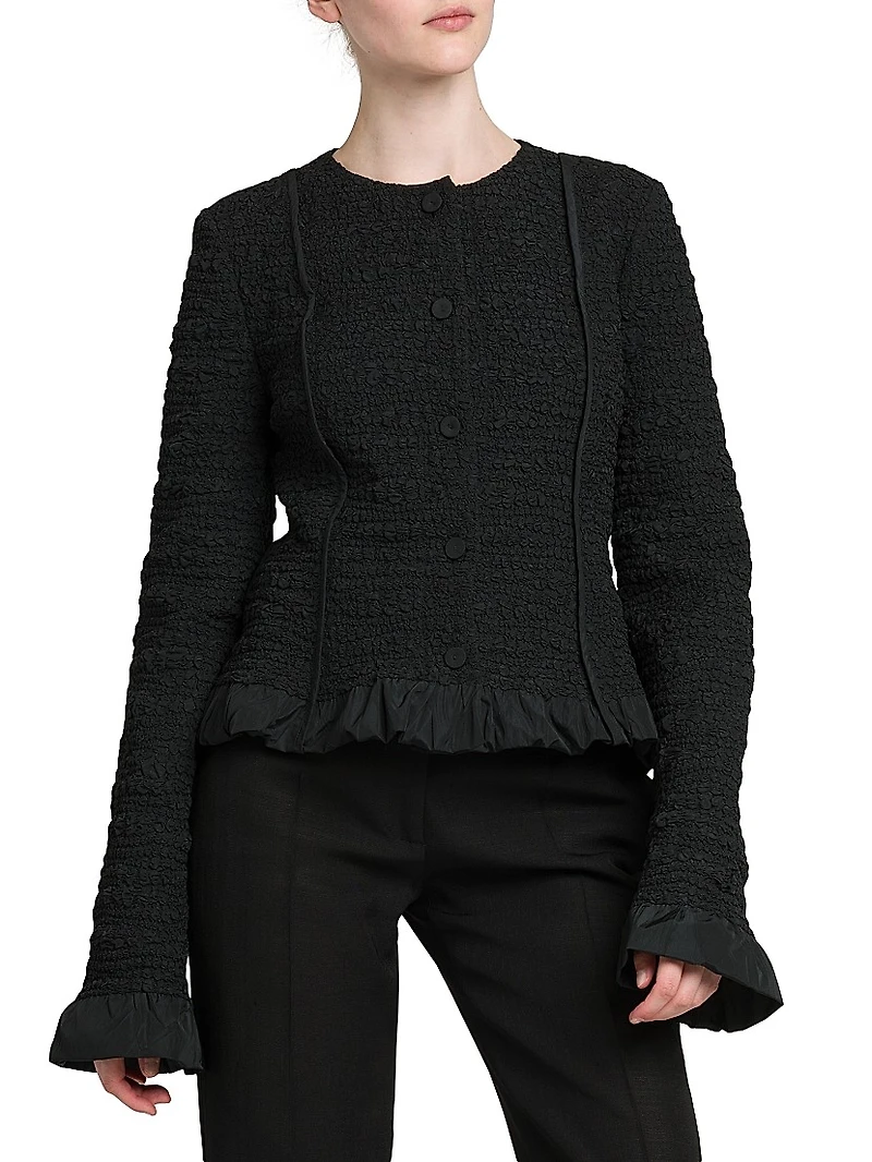 Smocked Fitted Frill Jacket