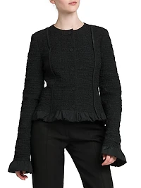 Smocked Fitted Frill Jacket