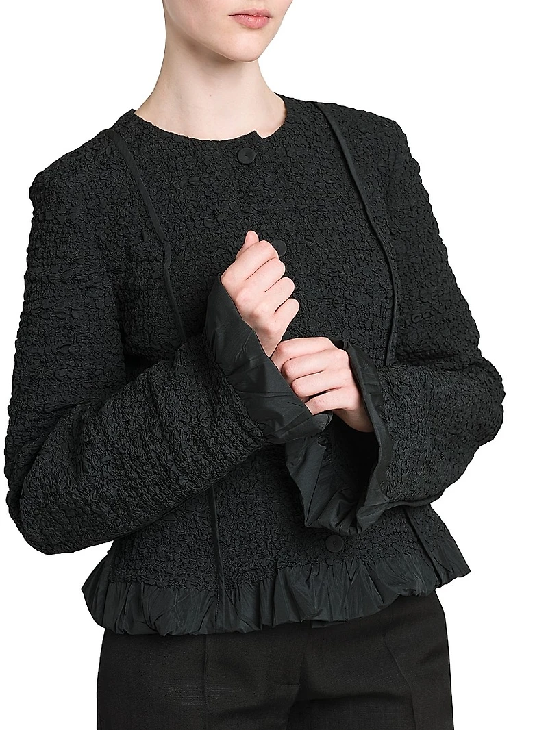 Smocked Fitted Frill Jacket