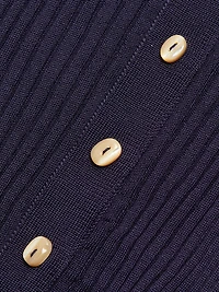 Superfine Seamless Silk Rib-Knit Cardigan