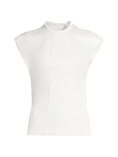 Shiny Double-Faced Cap-Sleeve Top