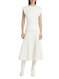Shiny Double-Faced Cap-Sleeve Top