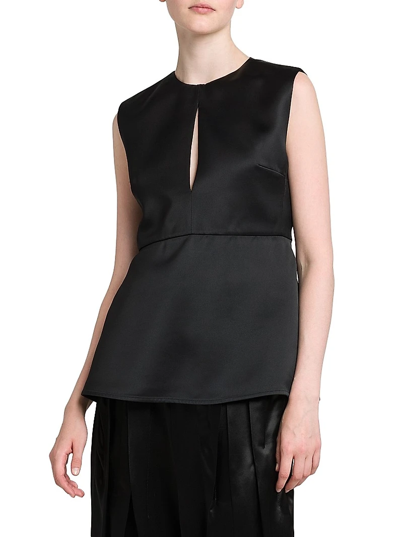 Sleeveless A-Line Peplum Top