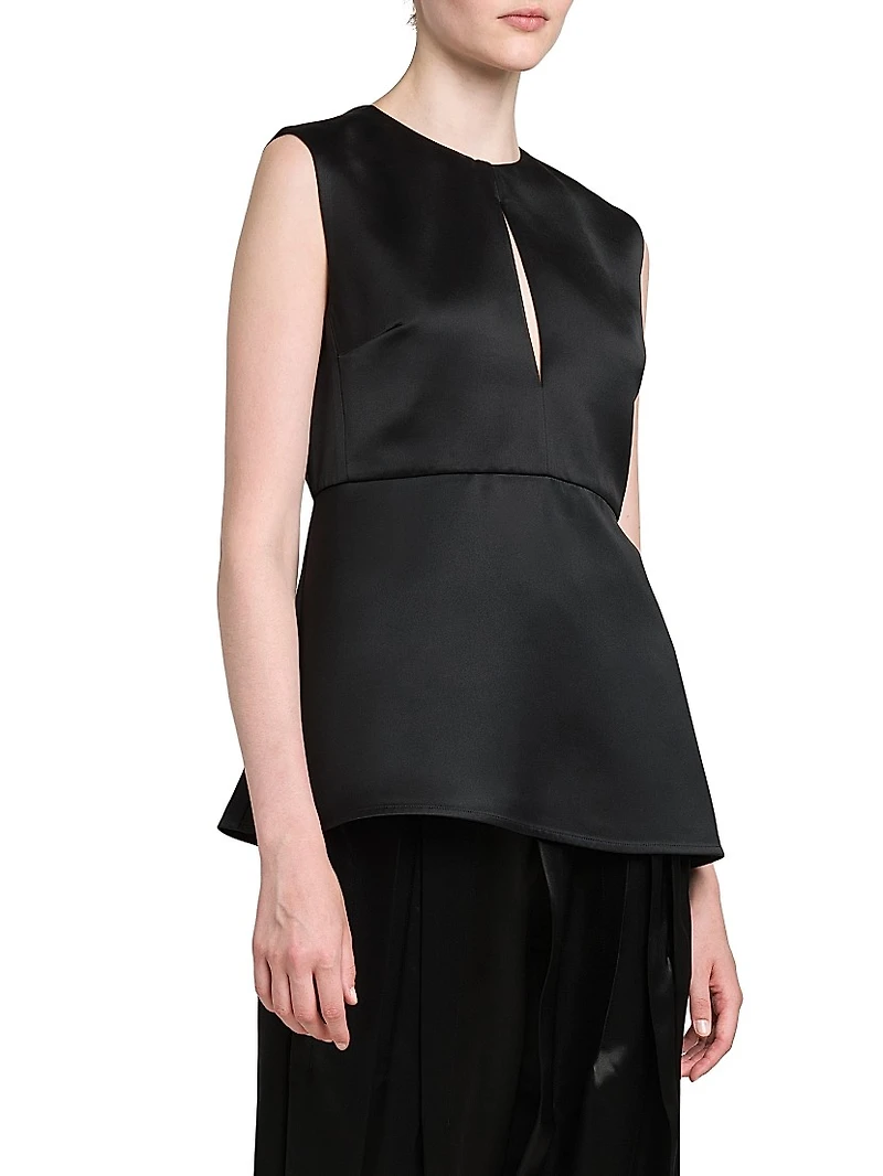 Sleeveless A-Line Peplum Top