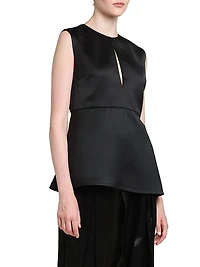 Sleeveless A-Line Peplum Top