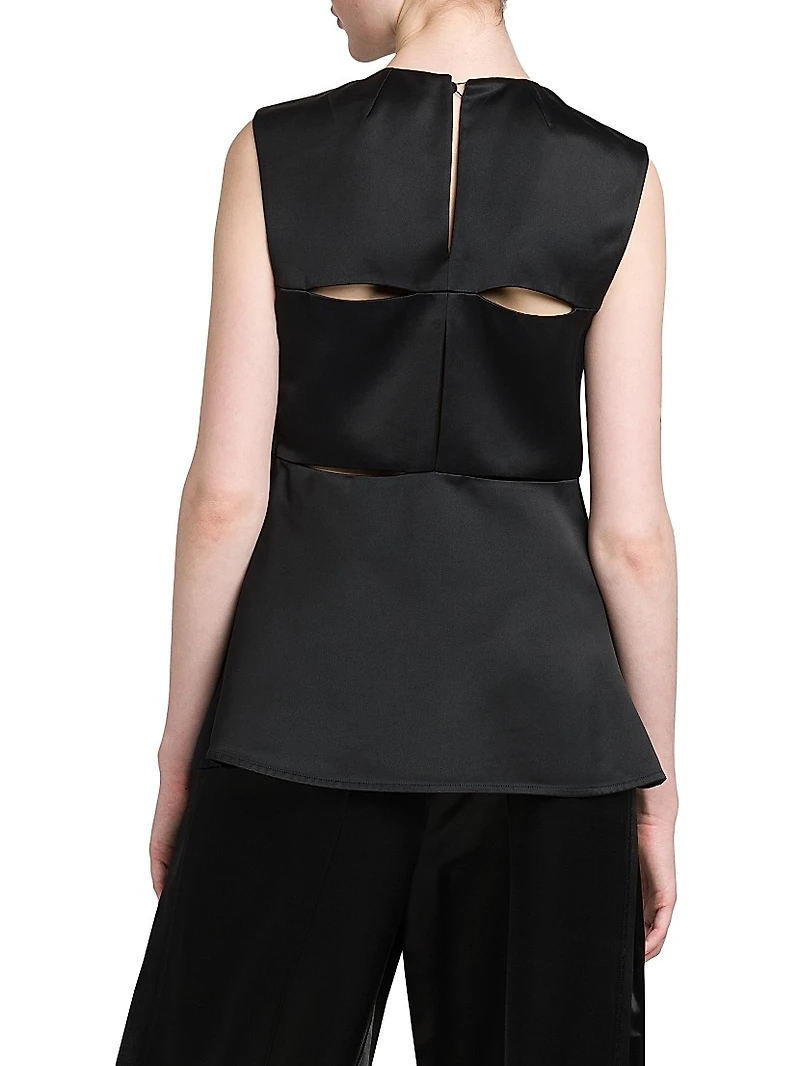 Sleeveless A-Line Peplum Top