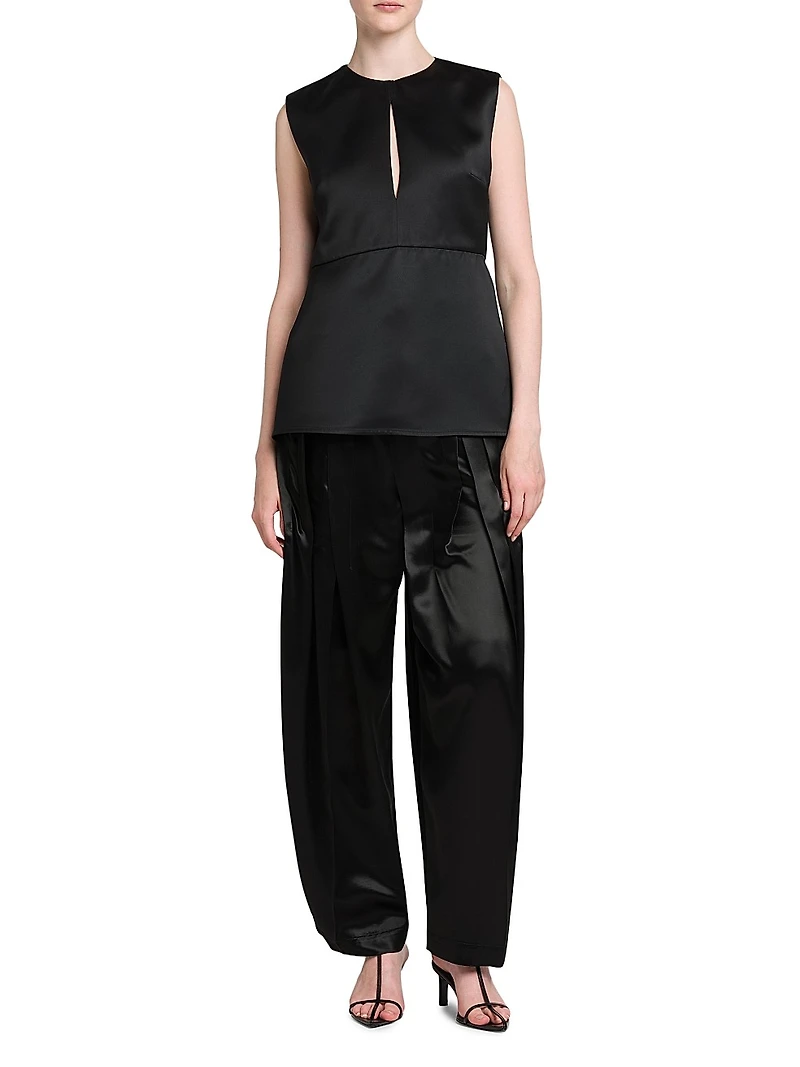 Sleeveless A-Line Peplum Top