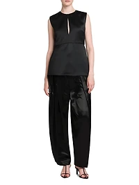 Sleeveless A-Line Peplum Top