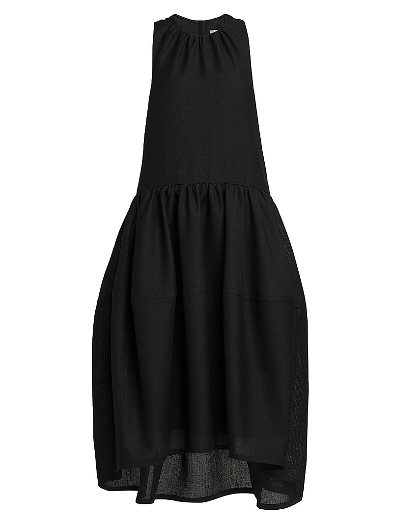 Wool Gathered Tank Midi-Dress