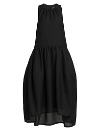 Wool Gathered Tank Midi-Dress