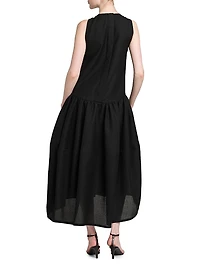 Wool Gathered Tank Midi-Dress