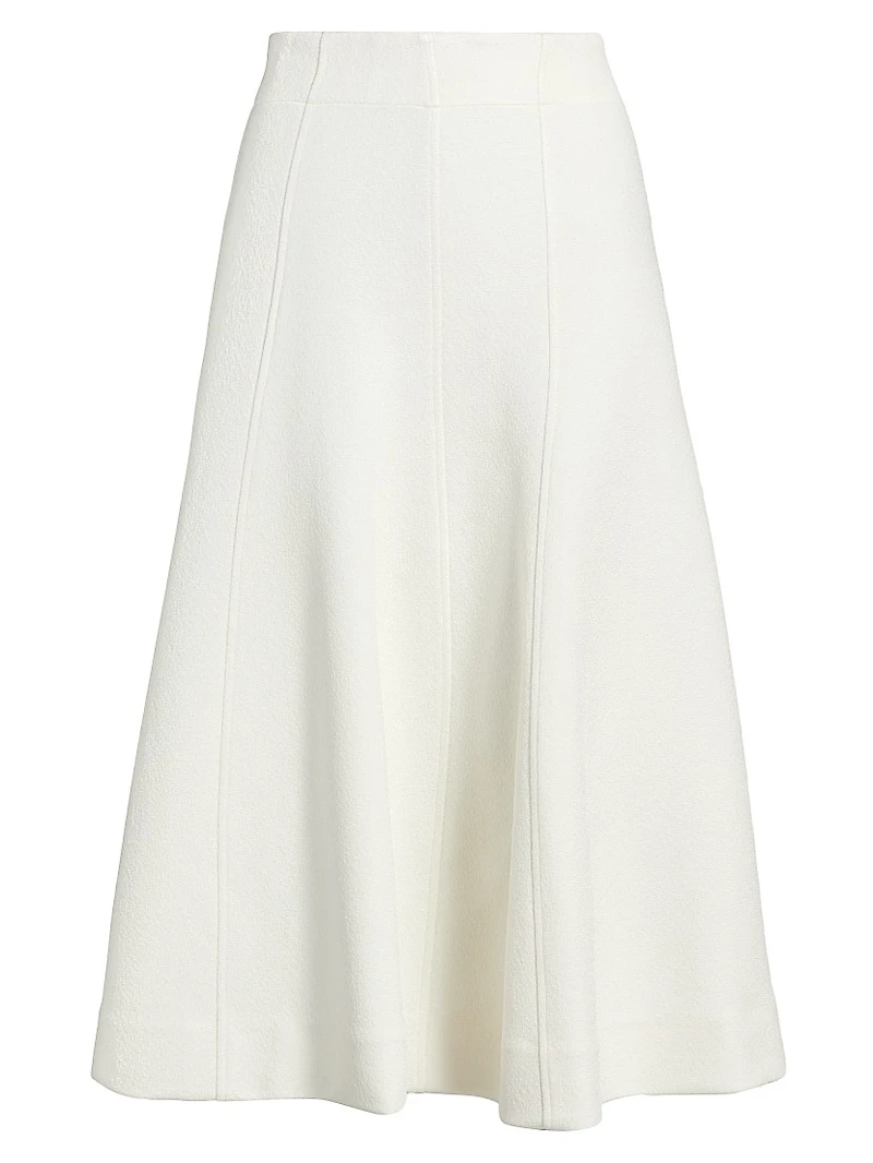 Shiny Double-Face Textured Midi-Skirt
