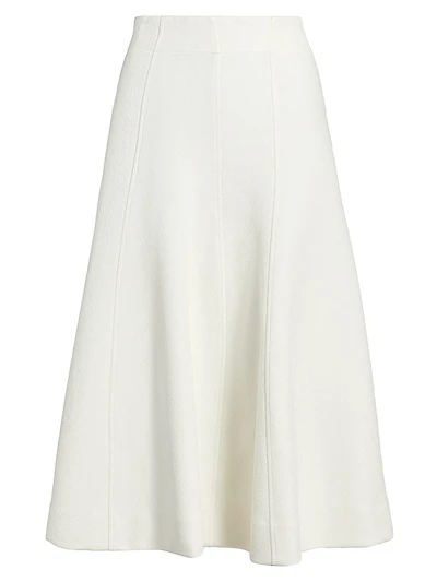 Shiny Double-Face Textured Midi-Skirt