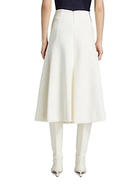 Shiny Double-Face Textured Midi-Skirt