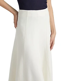 Shiny Double-Face Textured Midi-Skirt