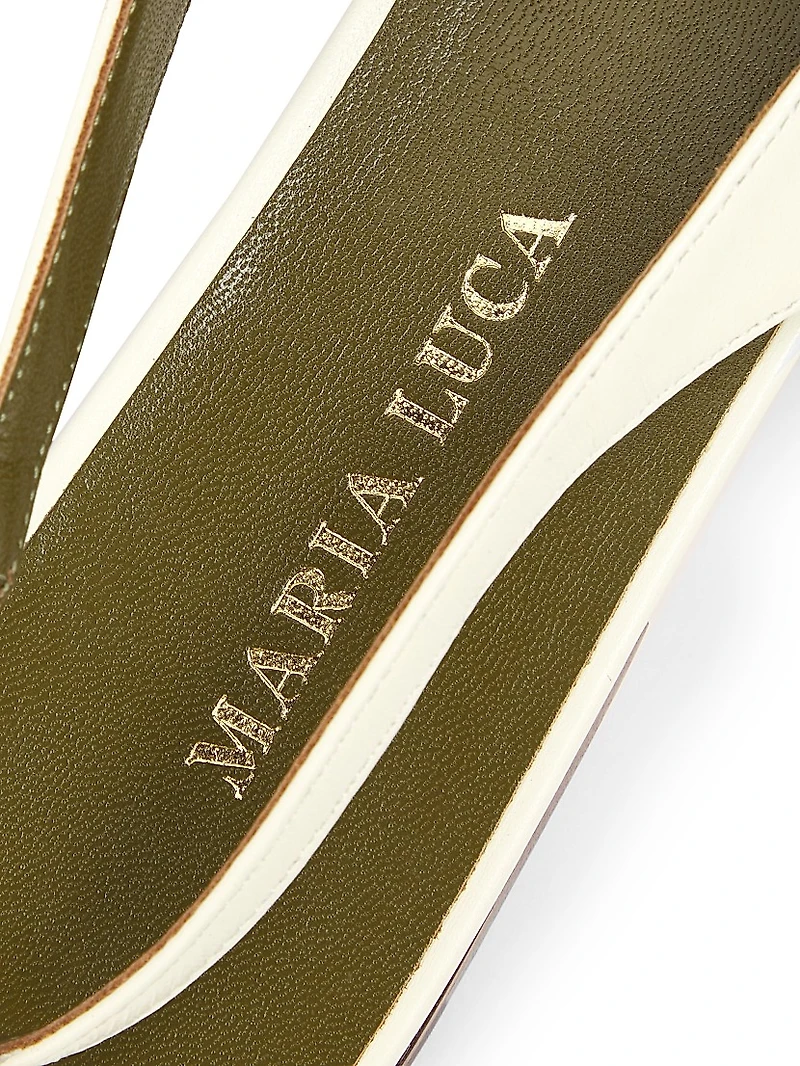 Augusta Chain-Link Leather Slingback Flats