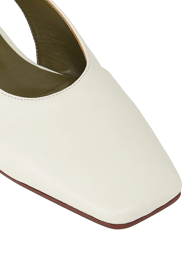 Augusta Chain-Link Leather Slingback Flats