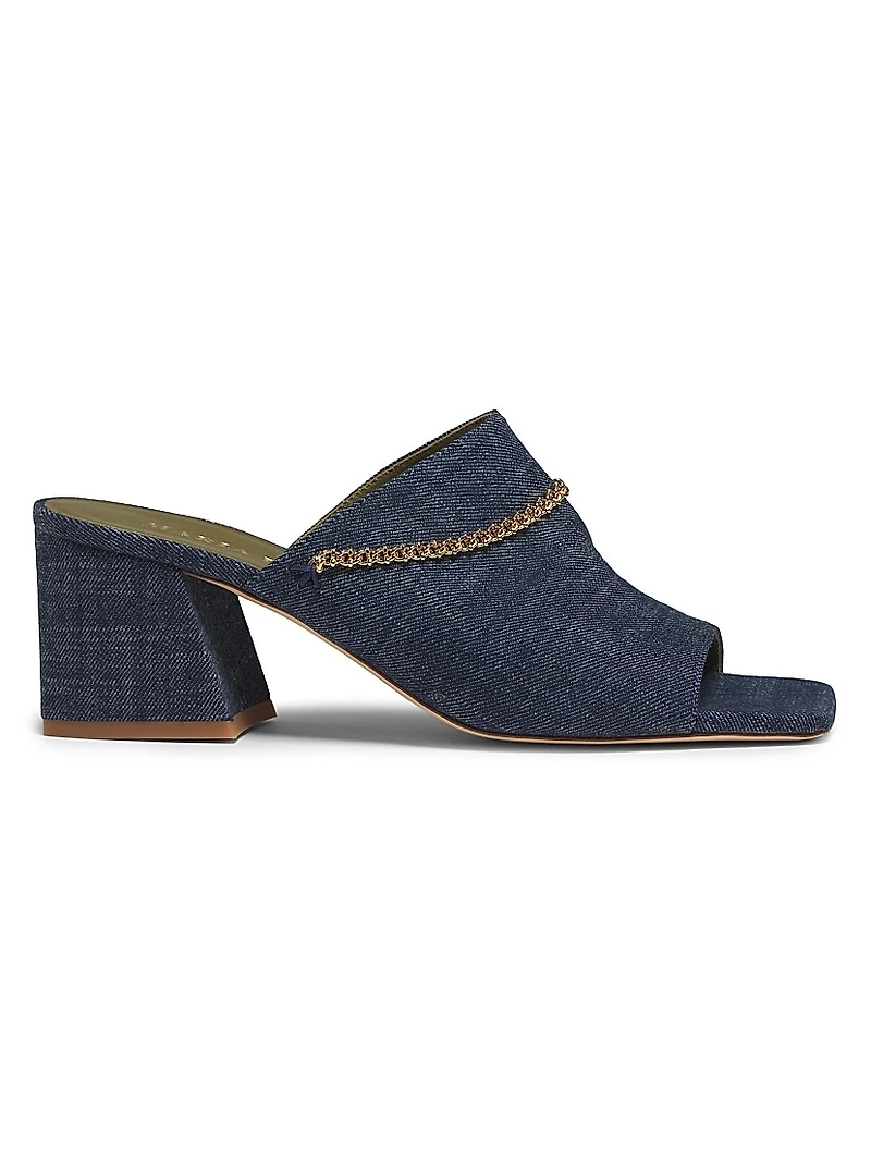 Messalina 65MM Chain-Link Denim Mules
