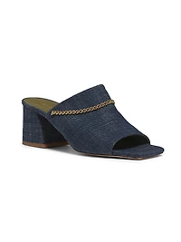 Messalina 65MM Chain-Link Denim Mules