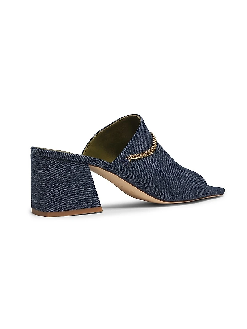 Messalina 65MM Chain-Link Denim Mules