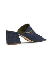 Messalina 65MM Chain-Link Denim Mules
