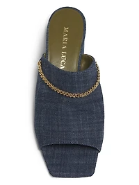 Messalina 65MM Chain-Link Denim Mules
