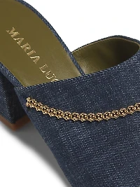 Messalina 65MM Chain-Link Denim Mules