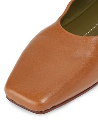 Augusta Ankle-Chain Leather Ballet Flats