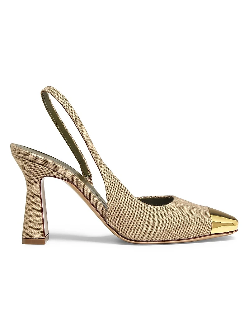 Eleonora 90MM Metal-Cap Slingback Pumps