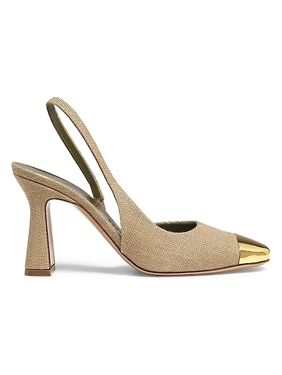 Eleonora 90MM Metal-Cap Slingback Pumps
