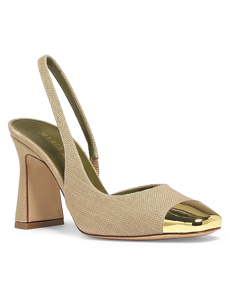 Eleonora 90MM Metal-Cap Slingback Pumps