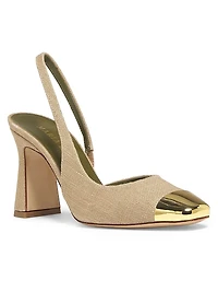 Eleonora 90MM Metal-Cap Slingback Pumps