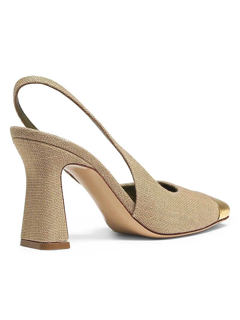 Eleonora 90MM Metal-Cap Slingback Pumps