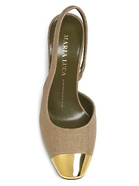 Eleonora 90MM Metal-Cap Slingback Pumps