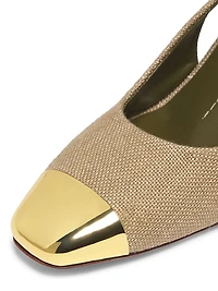Eleonora 90MM Metal-Cap Slingback Pumps