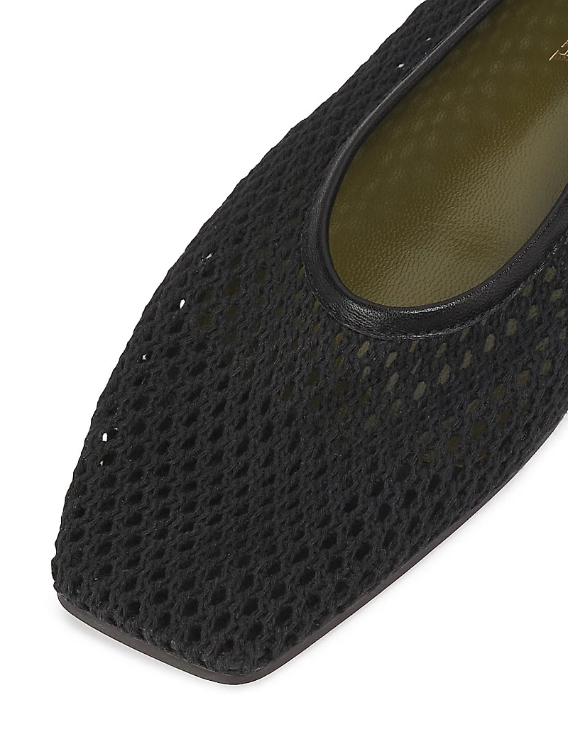 Augusta Ankle-Chain Mesh Ballet Flats