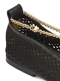Augusta Ankle-Chain Mesh Ballet Flats