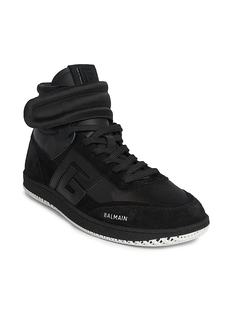 Swan Mid-Top Leather Sneakers