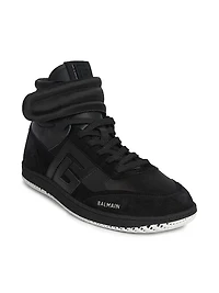 Swan Mid-Top Leather Sneakers