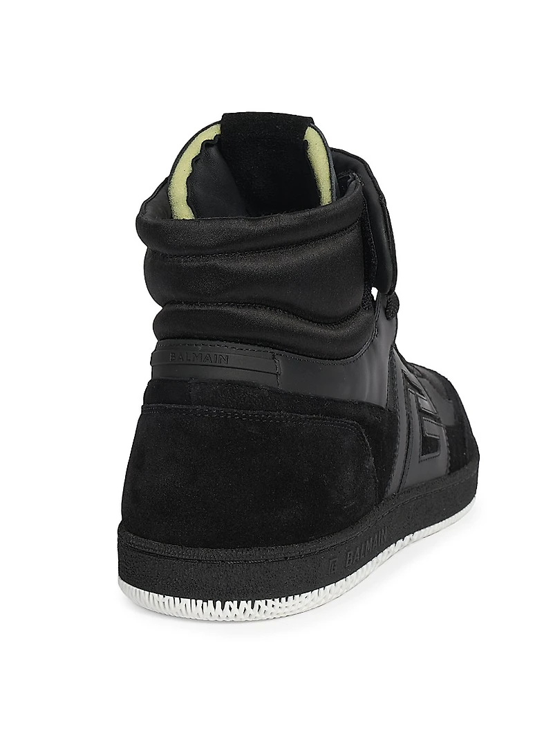 Swan Mid-Top Leather Sneakers